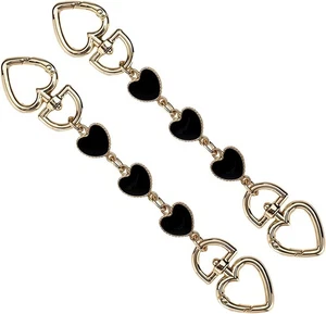 Extensores de correa para bolso bandolera cadena de 6,7 pulgadas corazón negro 2 piezas  - Imagen 1 de 6