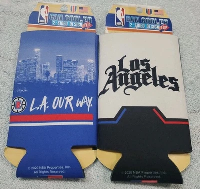 Los Angeles Clippers Koozie Can Holder Double Sided Lot Of 2 Wincraft USA Made - Image 1 of 4