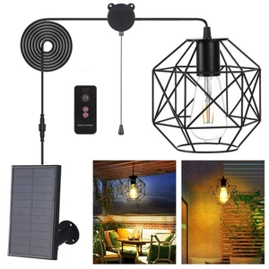 Solar Pendant Light - Outdoor/Indoor Solar Chandelier with Pull Cord, Perfect... - Picture 1 of 8