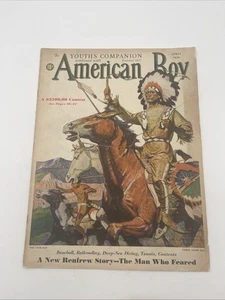 American Boy Magazine April 1939 Native American Indian Cover / Danger Below! - Picture 1 of 5