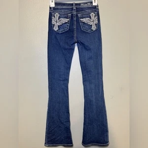 Miss Me Girl’s Boot Cut Denim Blue Jeans Size 10 Bootcut - Picture 1 of 7