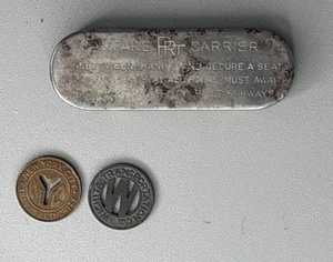 ANTIKER PRT TOKEN CARRIER PRT Carfare Carrier MIT NYC & WICHITA TOKEN - Bild 1 von 3