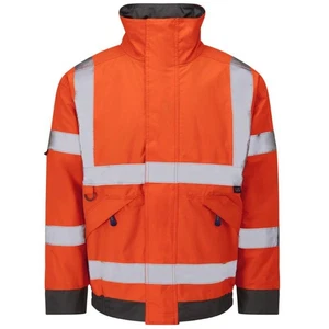 Leo CHIVENOR Warnschutz Bomberjacke wasserdicht gesteppt gefüttert orange #J01 - Bild 1 von 5
