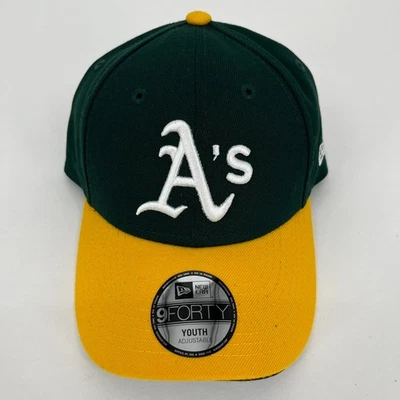 New Era Oakland Athletics Strapback Hat Youth Size Green Yellow A's New NWT - Image 1 of 4