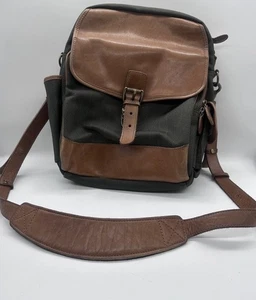 Bolso Bandolera Mensajero L.L.Bean Cuero Espiga Lona - Imagen 1 de 11
