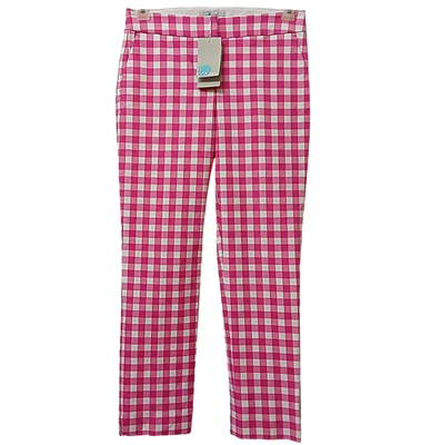 NEW Boden Richmond 7/8 Pants Women's 6 Reg. Pink White Gingham Check Trousers - Image 1 of 4