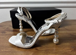 Badgley Mischka Ivette Damen-Sandale mit Absatz weich weiß Größe 7 - Bild 1 von 7