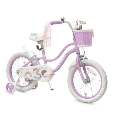 Bicicleta Estilo Princesa Niñas con Púrpura 16" Con Ruedas de Entrenamiento y Pata de Cabra Foto 1 de 4