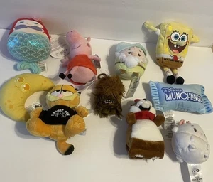 Mixed Lot of 10 Stuffed Plush Disney Little Mermaid, Garfield, Sponge Bob Etc 6” - Picture 1 of 7