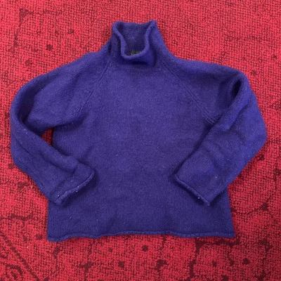 Suéter tejido cuello redondo lana años 90 J.Crew púrpura talla L vintage Foto 1 de 4
