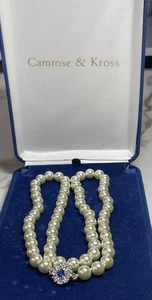 Collar de perlas vintage Camrose & Kross JBK Jackie Kennedy de una sola hebra Gar0-3 - Imagen 1 de 9