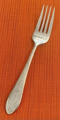 Temp-Tations OLD WORLD FLORAL - ROUND TIP 18/10 Stainless SALAD FORK 7-1/4” - Image 1 of 4