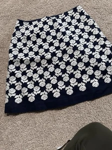 Boden Damen bestickter Blumenrock marineblau weiß Größe 8 R - Bild 1 von 8