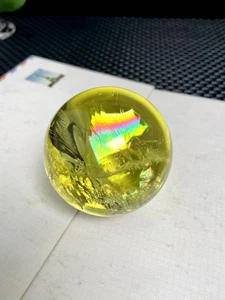 50mm Top Natural Rainbow Citrine Quartz Sphere Crystal Ball energy Reiki Gem - Picture 1 of 9