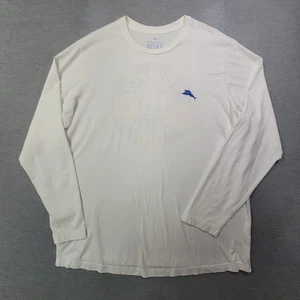 Camiseta Tommy Bahama Para Hombre XLT Blanca Relax Cuello Redondo Floral Informal Logo - Imagen 1 de 9