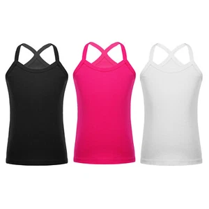 Kids Girls Tops Park 3Pcs/Set Vacation Y-Back Camisole Solid Color Vest Casual - Picture 1 of 90