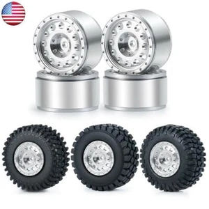 4PCS CNC 1.0 Beadlock Wheels Tires for 1/24 RC Crawler Axial SCX24 90081 AX00001 - Picture 1 of 82