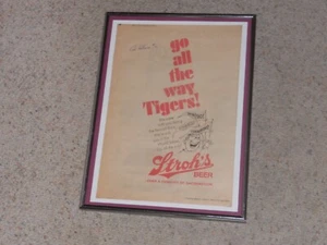 1968 Al Kaline World Series Autograph Stroh's Beer Advertisement-Collectible Art - Picture 1 of 4