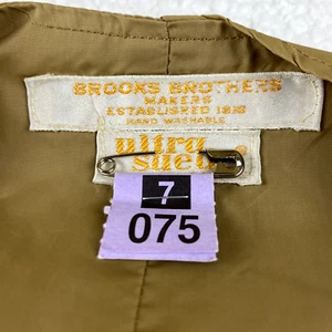 VTG Brooks Brothers Waistcoat Adult Medium Brown Suede Vest Western Yellow Tag - Picture 1 of 5
