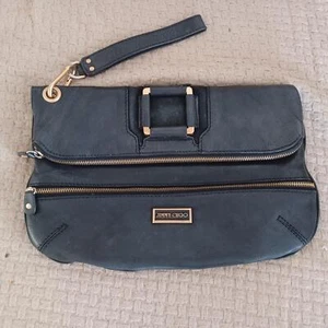 Jimmy Choo Mave Clutch schwarz Leder Foldover - Bild 1 von 14