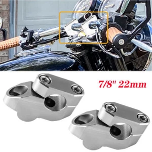 7/8" Handle Bar Clamp Extend Motorcycle General 22mm Handlebar Riser Back Mount - Picture 1 of 12