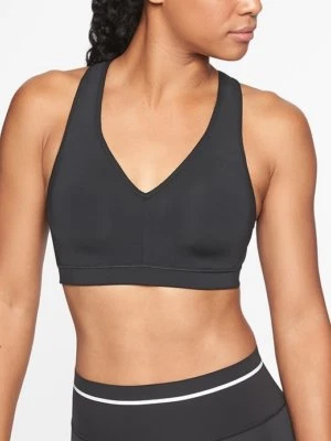 Athleta Sheer Wrap Bra in Black, Sports Bra Gym Train Run Fitness Workout - Image 1 of 3