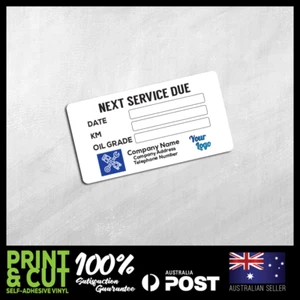 10x Custom Next Service Due Label Stickers 65x35mm Maintenance Vehicle #NS025 - Picture 1 of 1