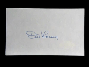 DON LARSEN JSA CERTIFIED SIGNED INDEX CARD AUTOGRAPHED AUTO YANKEES PERFECT GAME - Picture 1 of 2