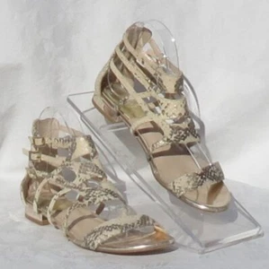 Vince Camuto US 37 7 Ivory Python Gladiator Sandalen Flats Riemchen Reißverschluss HOSANNA - Bild 1 von 6