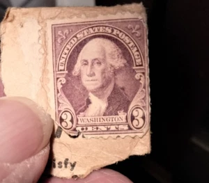 Vintage 1932 US 3 Cent George Washington Stamp | Deep Violet | Cancelled - Picture 1 of 5