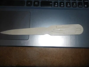 EUC FULLER BRUSH 8" LETTER OPENER CREAM COLOR 1960's MAN CARRYING BRUSHES CASE - Picture 1 of 9