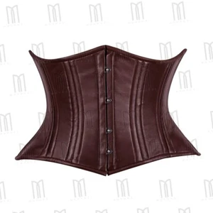 Quality Genuine Rub Off Leather 3-Layer Underbust Corset: Curvy Heavy Boned - Picture 1 of 4