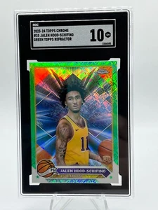 2023-24 Topps Basketball #35 Jalen Hood-Schifino Green Topps Refractor SGC 10 - Picture 1 of 2