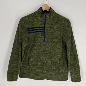 Adidas Youth Boys Green Microfleece 1/2 Zip Sweater High Neck Size L - Picture 1 of 11