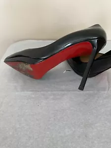 Christian Louboutin Zapatos de salón 41 Pigalle Negro Charol EE. UU. 11 Auténticos - Imagen 1 de 11
