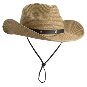 Toddler Kids Summer Cowboy Hats Wide Brim Sun Straw Western Hat for Boys Girl... - Picture 1 of 7