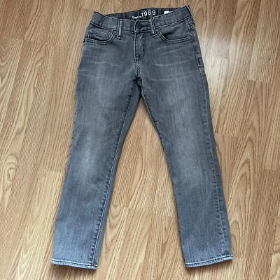 Gap Boys 1969 Skinny Gray Jeans Size 7 Regular Adjustable Waist - Image 1 of 4