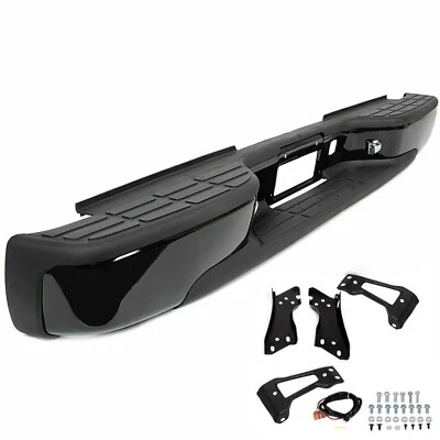 Black Rear Step Bumper Assembly For 99-07 Chevy Silverado GMC Sierra 1500 2500 - Image 1 of 4