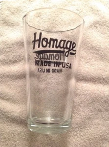 HOMAGE BEER COMPANY 6" PINT GLASS MADE IN THE USA - Picture 1 of 2