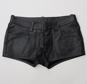 Mr S Leather San Francisco leather shorts 36 black mini cut