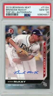2019 Bowman Next Top 20 Auto Brendan McKay 26/99 - PSA 10 - Image 1 of 2