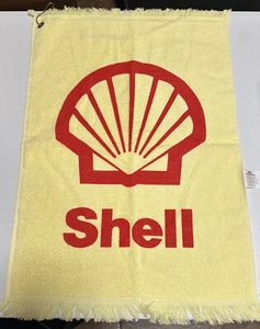 Vintage Shell Oil Advertising Golf Towel 24x15.5 Royal Cannon Family Made In USA - Picture 1 of 8