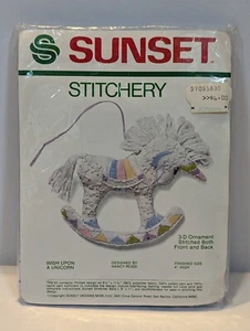 SEALED Vintage Sunset Stitchery WISH UPON A UNICORN 3-D Ornament EMBROIDERY Kit - Picture 1 of 3