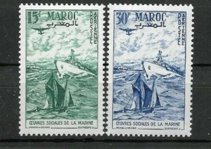 Complete set 2 Mint stamps** French MOROCCO 1954 "Air Mail" Social works..(7219) - Picture 1 of 1
