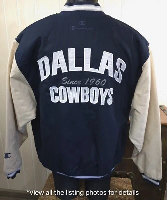 Chaqueta Universitaria Cowboys Dallas Para Hombre Talla XL Champion Acolchada Retro Nueva Sin Etiquetas Foto 1 de 4