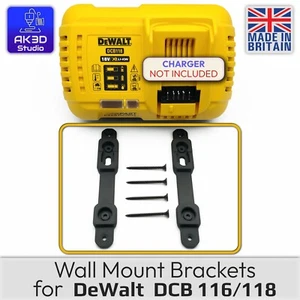 Cargador de batería rápido DeWalt DCB116 DCB118 XR 6A soportes de montaje en pared - Imagen 1 de 6