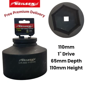 Socket De Impacto Jumbo Profundo De 1" Con 110Mm Pesado De CR-MO - Imagen 1 de 1