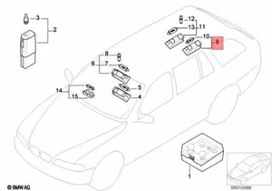 Genuine INTERIOR LIGHT REAR RIGHT BMW E39 520d 520i 523i 525d 525i 63318366432 - Picture 1 of 1