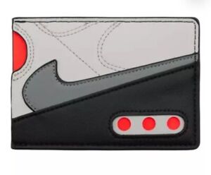 2024 Nike Air Max 90 Card Wallet Grey White Infared Leather Icon 5 Slots Swoosh