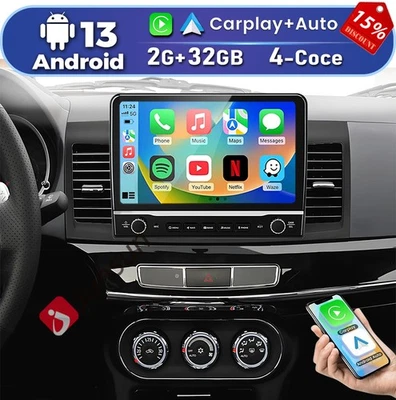 10.1" Carplay Android 13 Ccarplay For Mitsubishi Lancer 2008-2012 Car Radio GPS - Image 1 of 4